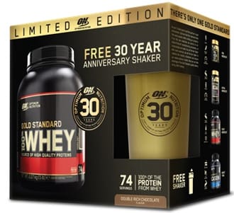 Optimum 100% WHEY GOLD STANDARD 2270g + origin�ln� kovov� Shaker LIMITOVAN� EDICE